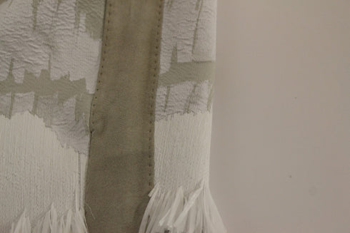 White Acrylic Straight Pencil Skirt