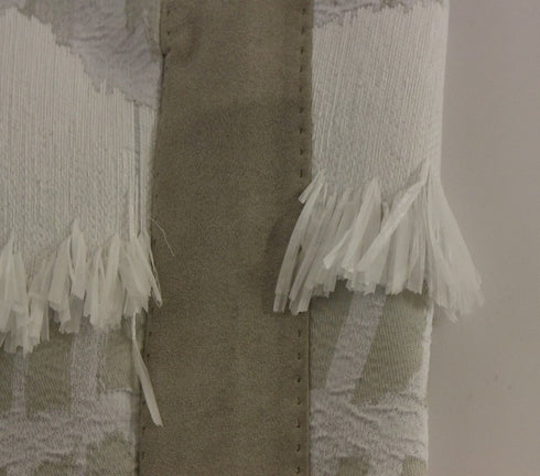 White Acrylic Straight Pencil Skirt