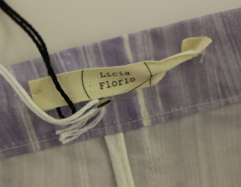 Purple Viscose Above-Knee Wrap Skirt