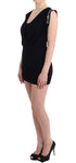 Black Embellished Jersey Mini Sheath Short Dress