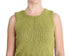 Green Cotton Blend Knitted Sleeveless Sweater