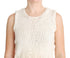 Beige Cotton Blend Knitted Sleeveless Sweater