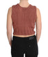 Red Cotton Blend Knitted Sleeveless Sweater