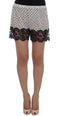 White Black Floral Lace Silk Sleepwear Shorts