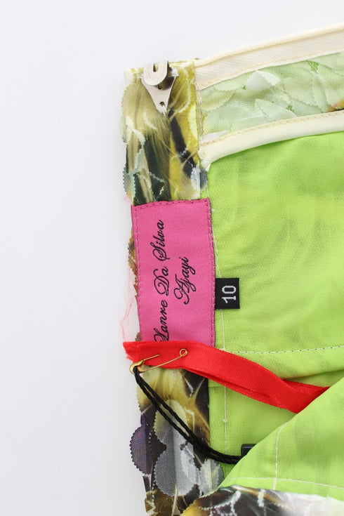 Multicolor Organza Pencil Skirt