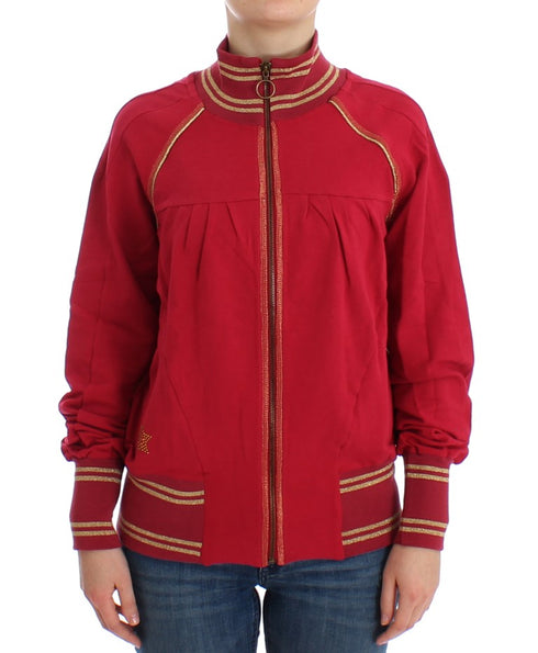 Pink Mock Zip Cardigan Sweatshirt Sweater