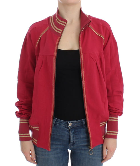 Pink Mock Zip Cardigan Sweatshirt Sweater