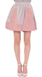 Pink Gray Mini Short Pleated Skirt