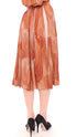 Brown Orange Below Knee Full Skirt