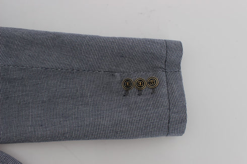 Blue Double Breasted Regular Fit Blazer