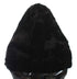 Black Weasel Fur Crochet Hood Scarf Hat