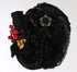 Black Crystal Gold Cherries Brooch Hat