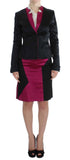 Black Pink Two Piece Suit Skirt & Blazer