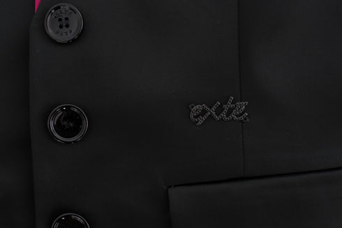 Black Pink Two Piece Suit Skirt & Blazer