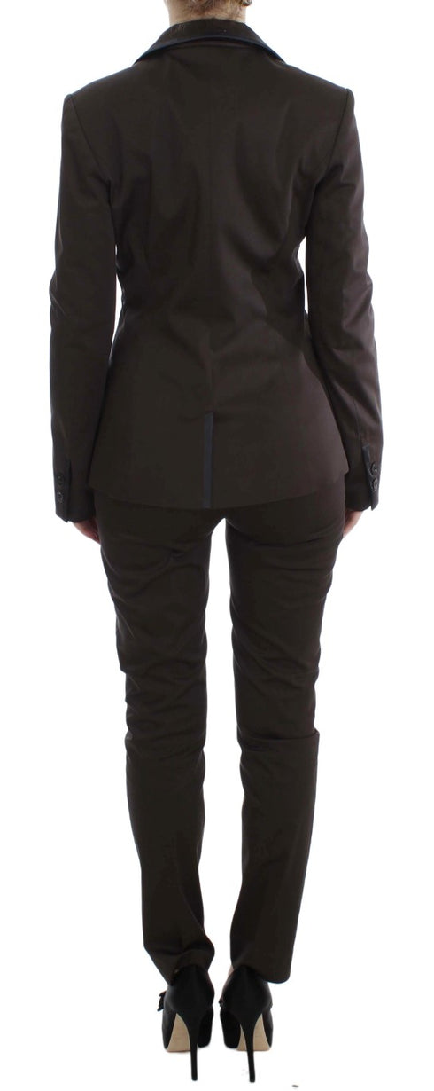 Brown Stretch Two Button Suit