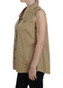 Beige Cotton Sleeveless Shirt