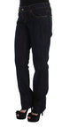 Blue Cotton Straight Fit Stretch Jeans