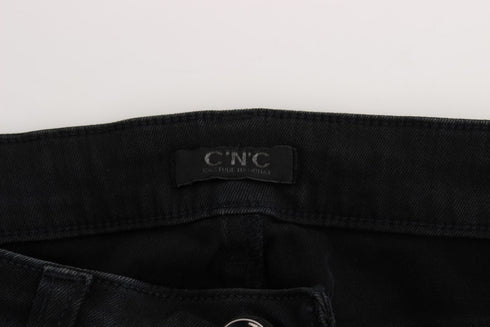 Black Cotton Slim Fit Denim Jeans