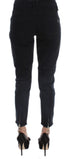 Black Cotton Slim Fit Cropped Jeans