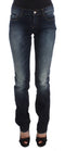 Blue Cotton Slim Fit Bootcut Jeans