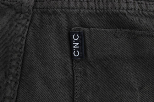 Green Cotton Blend Slim Fit Jeans