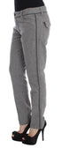 Gray Cotton Straight Fit Casual Pants