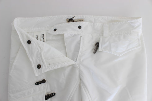 White Nylon Padded Slim Fit Cargo Pants