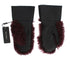 Black Leather Bordeaux Shearling Gloves