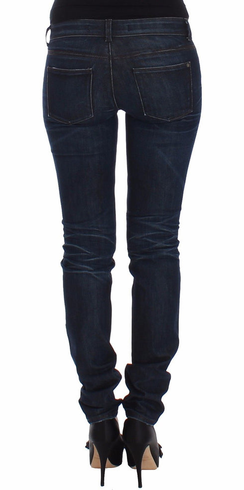 Blue Slim Jeans Denim Pants Skinny Leg Stretch