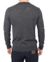Gray Wool Blend V-neck Pullover Sweater