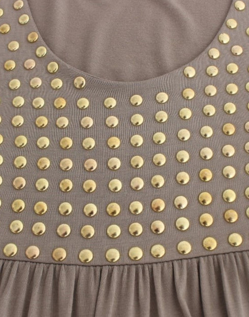 Khaki studded sheath dress