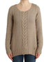 Beige knitted wool sweater