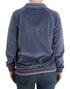 Blue velvet zipup sweater