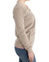 Beige velvet zipup sweater