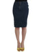Blue corduroy pencil skirt