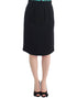 Black wool pencil skirt
