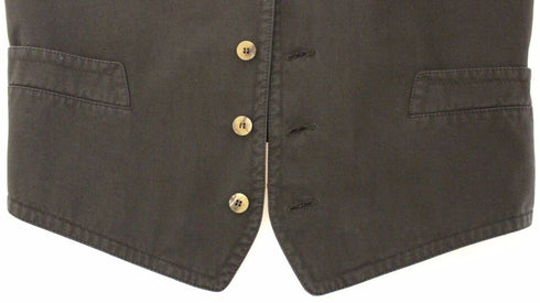 Black Cotton Blend Dress Vest Gilet