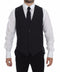 Gray Slim Fit Button Front Dress Formal Vest