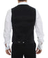 Black Wool Silk Stretch Dress Vest Blazer