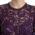 Purple floral lace crystal embedded dress