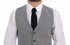 Gray Cotton Stretch Dress Vest Blazer