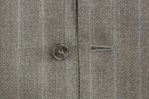 Gray Striped Wool Logo Vest Gilet Weste