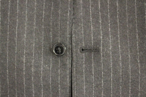 Gray Striped Wool Logo Vest Gilet Vests