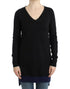 Black V-neck lightweight sweater