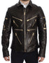 Brown Lambskin Leather Zipper Jacket