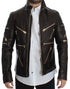 Brown Lambskin Leather Zipper Jacket