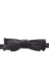 Gray Black Wool Silk Bow Tie