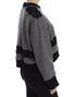 Gray Black Lace Wool Cashmere Sweater