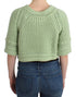 Green Cropped Knit Sweater Knitted Jumper