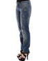 Blue Slim Jeans Denim Pants Straight Stretch